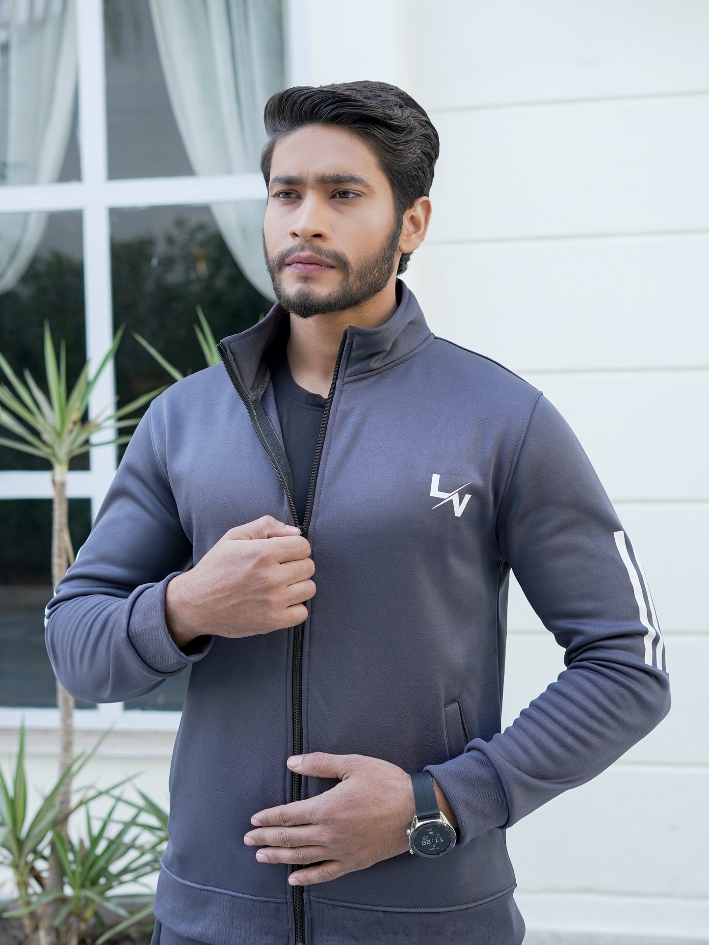 LV UNISEX TRENDY GRAY LINING TRACKSUIT LVT#03
