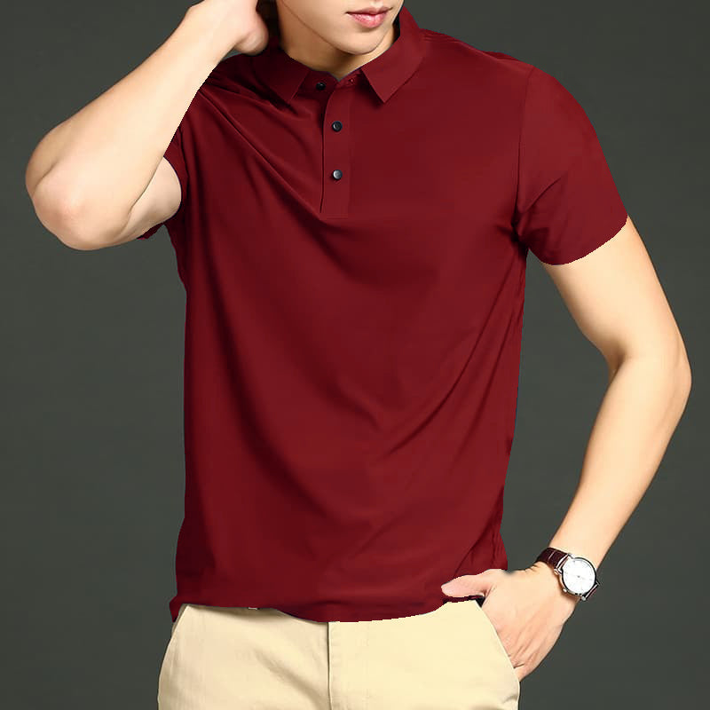 MEN'S IMPORTED ACTIVE RED SEAMLESS 4 WAY LYCRA SHIRT LV-12