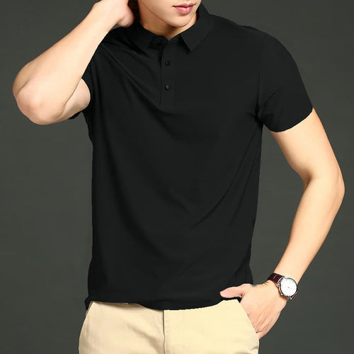MEN'S IMPORTED BLACK SEAMLESS4 WAY LYCRA SHIRT BLS-1