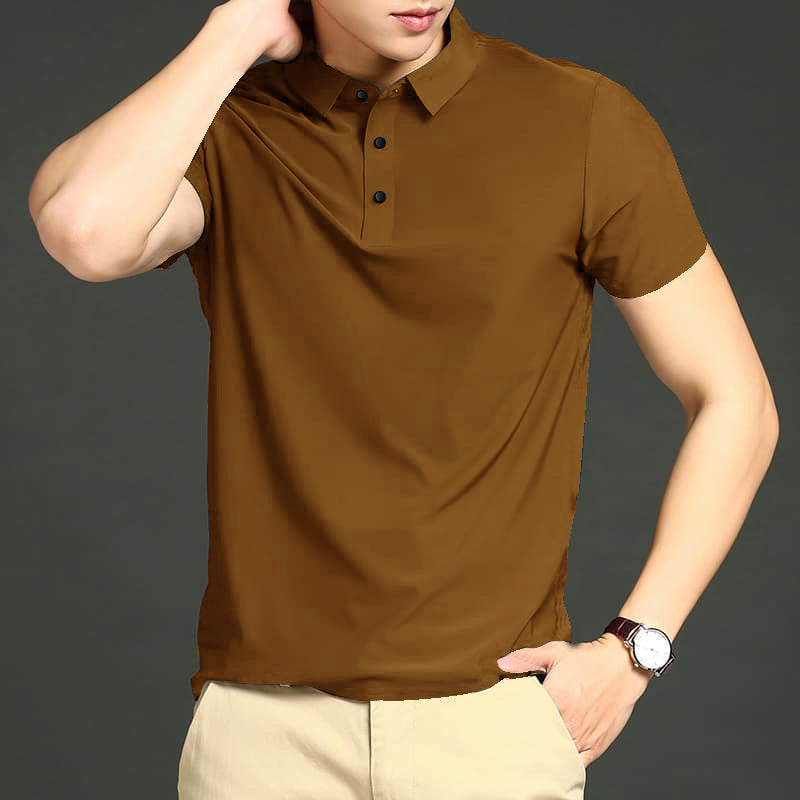 MEN'S LV IMPORTED CARAMEL SEAMLESS 4 WAY LYCRA SHIRT-12