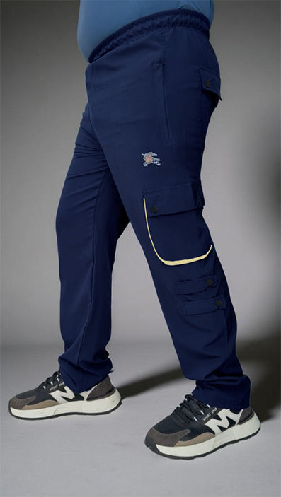 Imported Blue Micro Relaxed Fit 6 Pocket Cargo