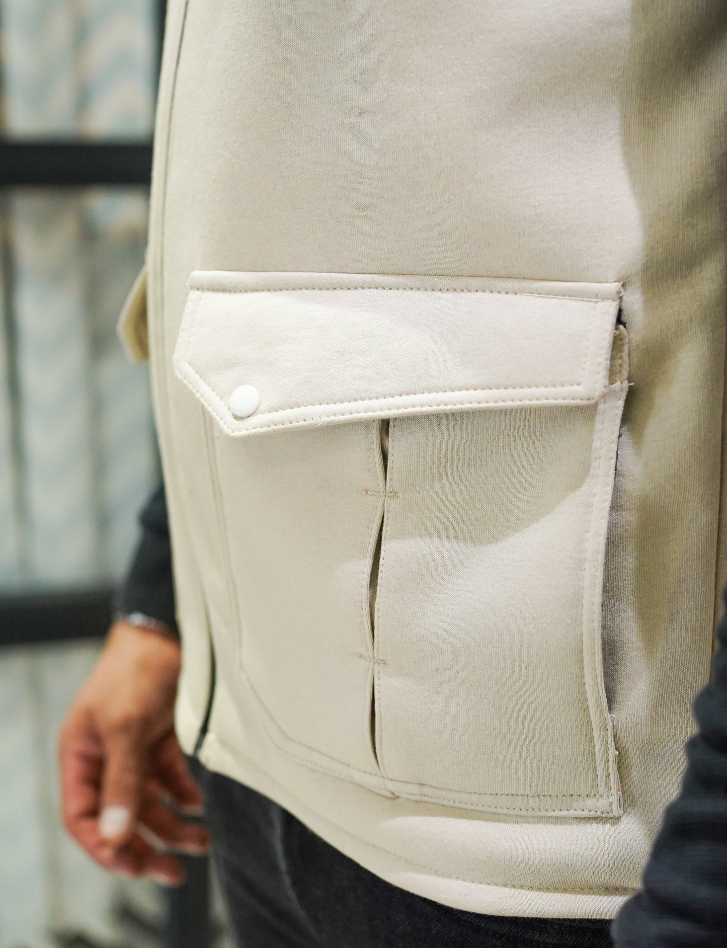 Premium Cotton Fleece Four Pocket sleeveless Jacket Light Skin JKT # 04