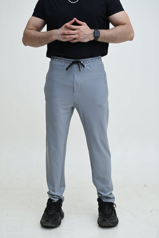 Men's Stretch-able Lycra Trouser Light Grey Imported
