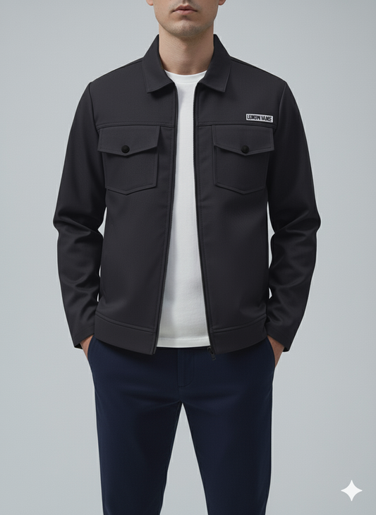 Premium Charcoal Gray  Full Sleeves Cotton Jeans Jacket