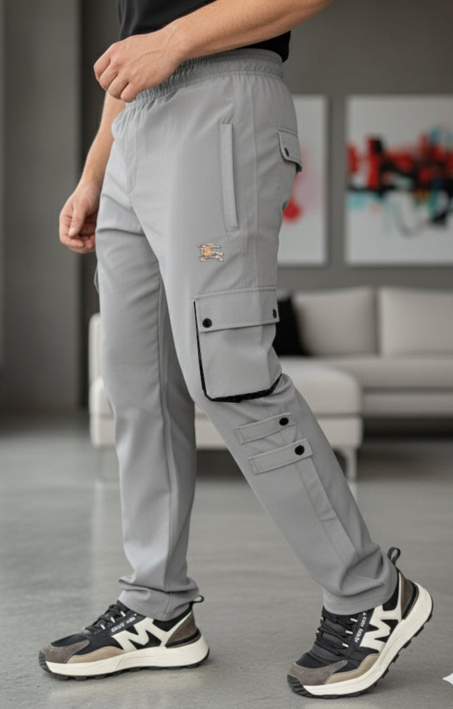 Imported Light Gray   Micro Relaxed Fit 6 Pocket Cargo