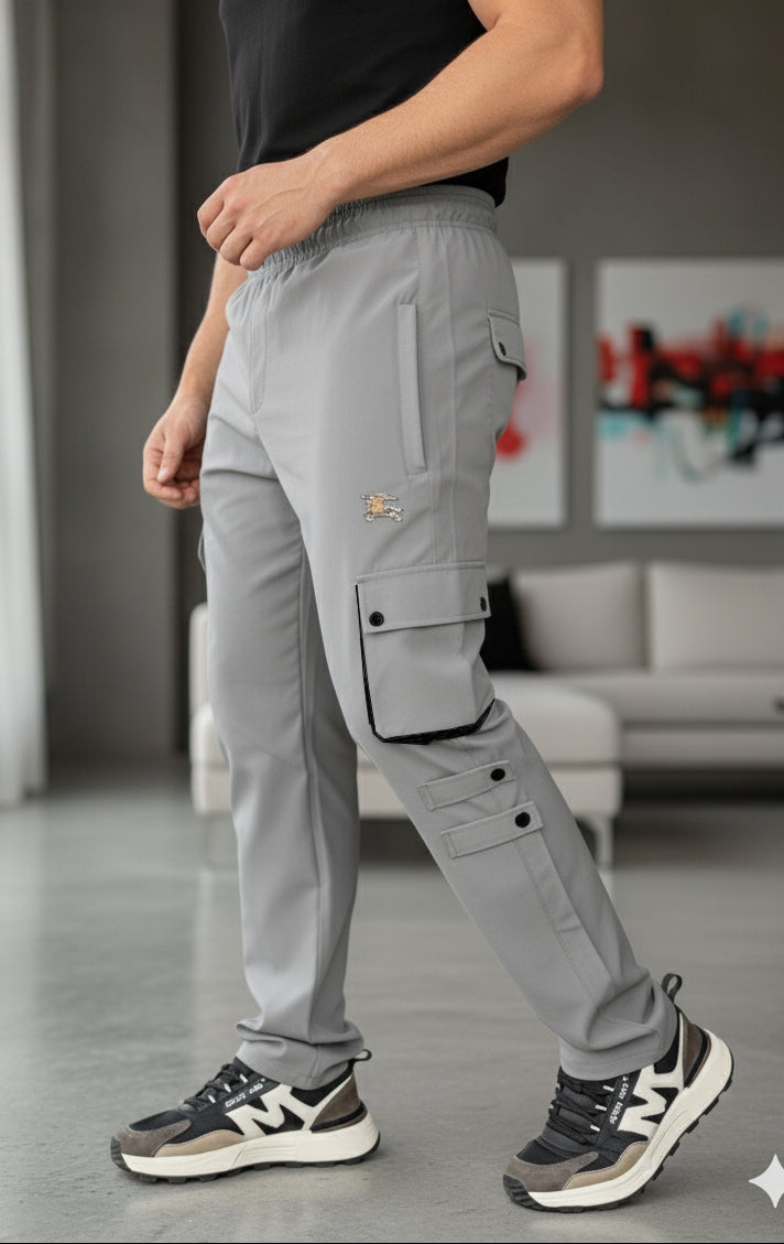 Imported Light Gray   Micro Relaxed Fit 6 Pocket Cargo