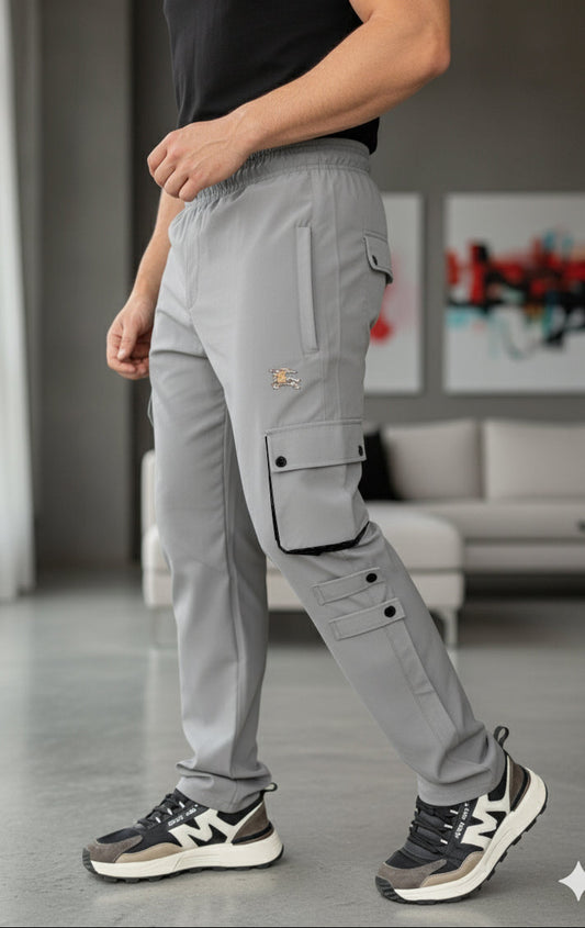 Imported Light Gray   Micro Relaxed Fit 6 Pocket Cargo