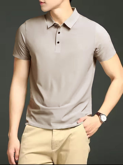 MEN'S IMPORTED LIGHT BEIGE SEAMLESS 4 WAY LYCRA SHIRT LBS-7